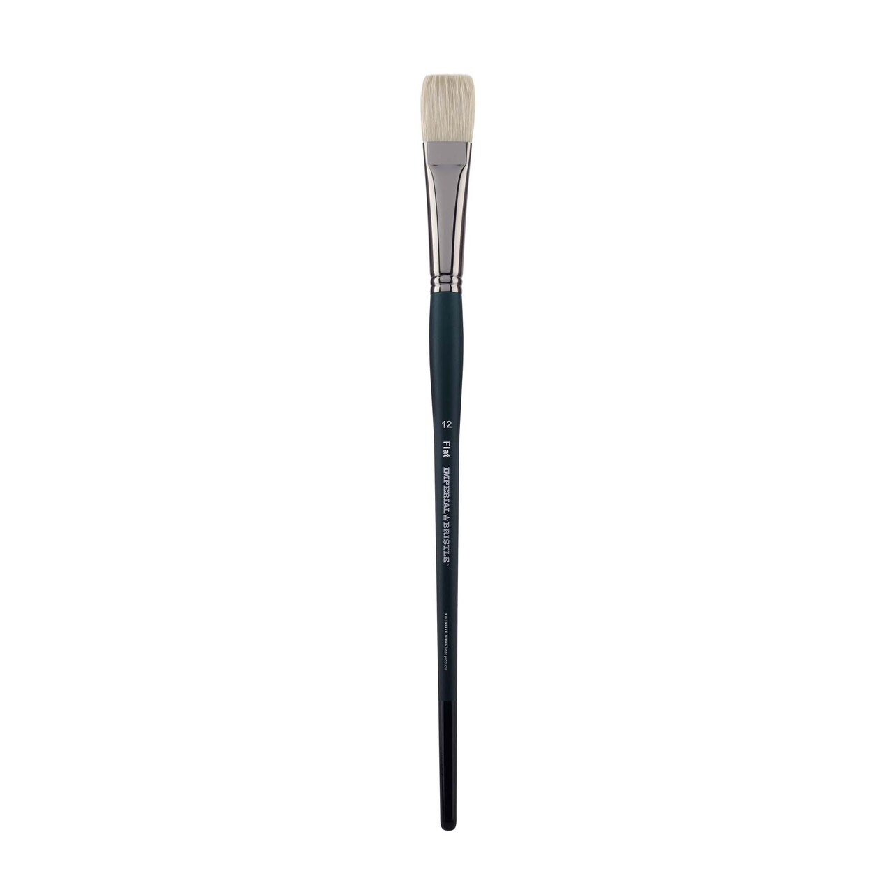 Creative Mark Imperial Professional Chungking Hog Bristle Brush - Flat, Handmade Long Handle Oil Paint Brushes for Artists, Nickel-Plated Brass Ferrules, Stiff Yet Soft Natural Bristles